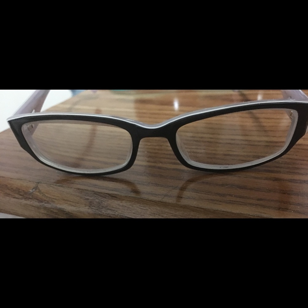 Prescription eyeglasses. Purple. Giraffe. Black.